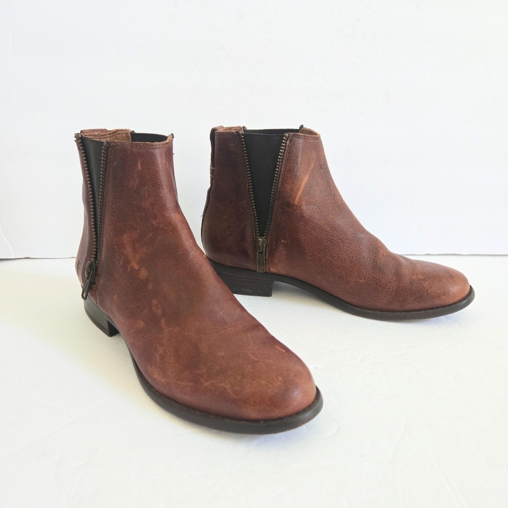 Frye Chelsea Leather Boots Camel Tan size 6 - Picture 3 of 13